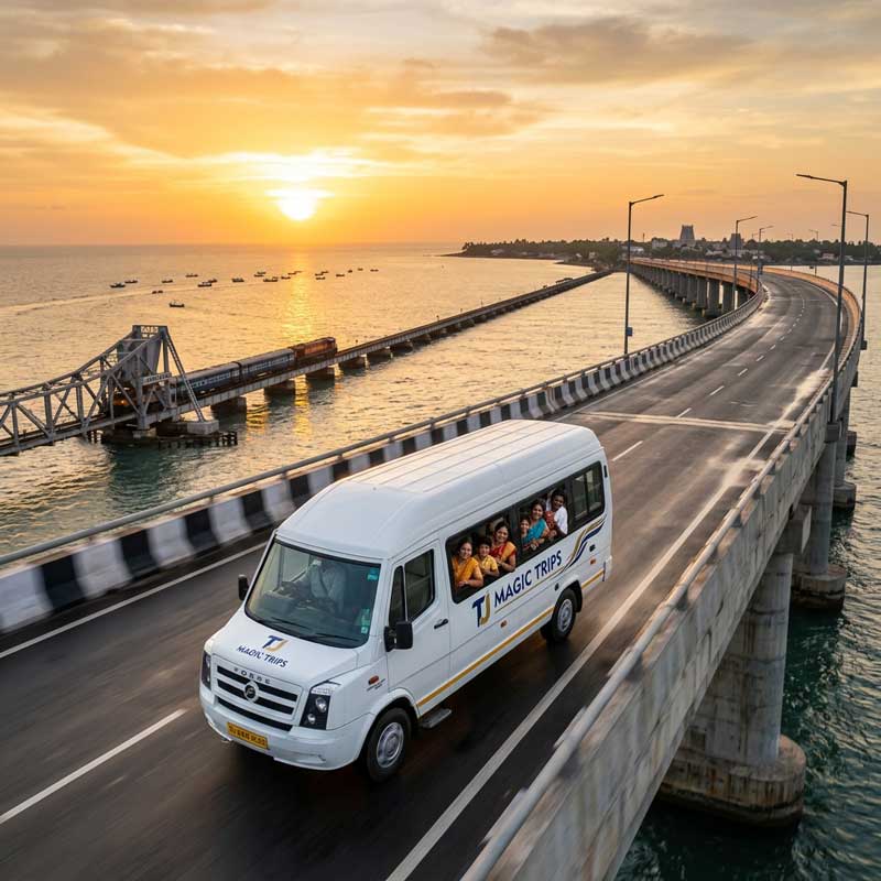 TJ Magic Trips Car Rentals - Force Urbania on Pamban Bridge