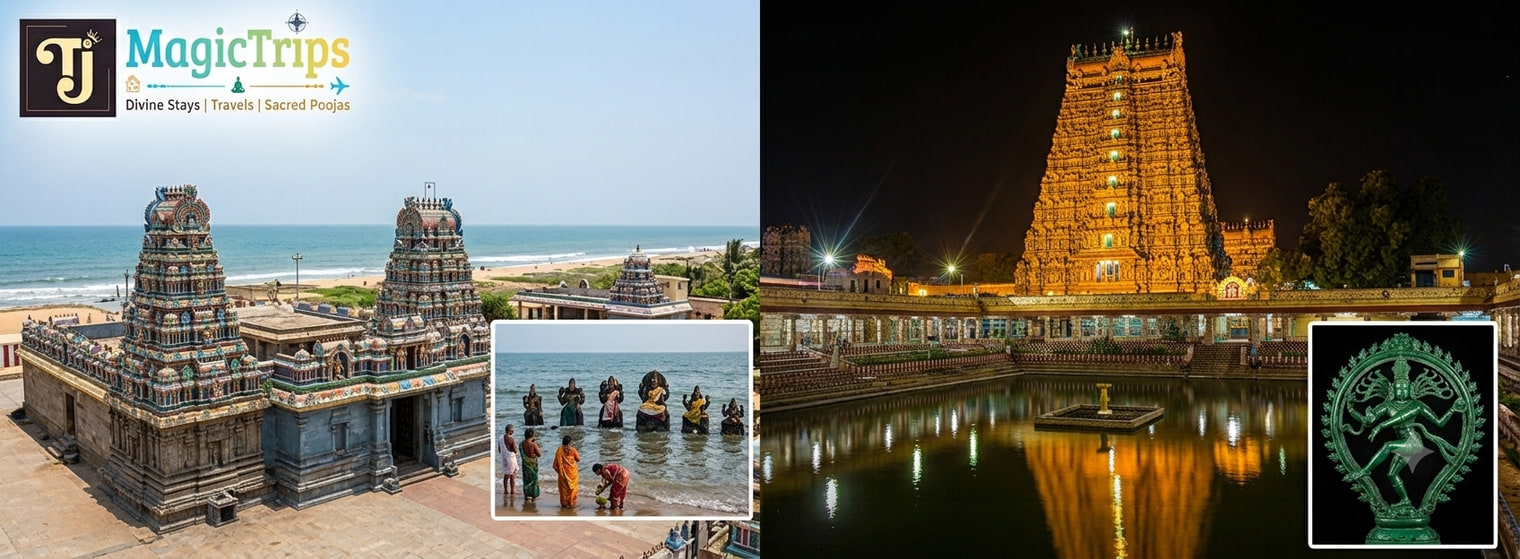 Devipattinam Navagraha temple in the sea and the Uthirakosamangai emerald Nataraja